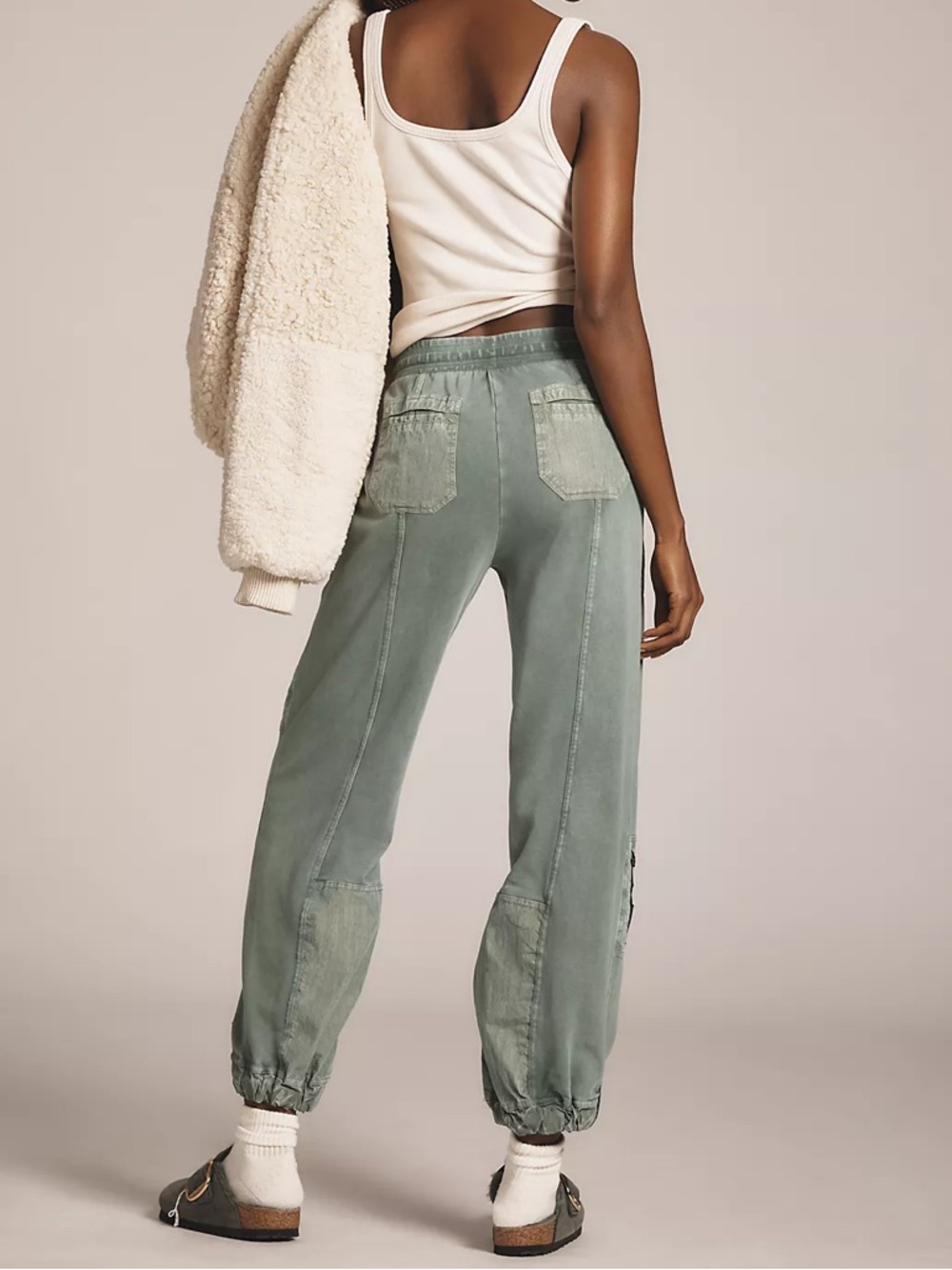 Anthropologie Daily Practice Dusty Sage Green Utility Joggers Killington Pant - Picture 2 of 6